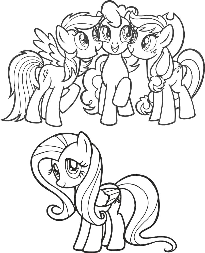 My Little Pony Friends Vector Line Art for Laser Cutting