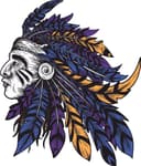 Native American Chief Head Vector Design for Laser Cutting (SVG, DXF)