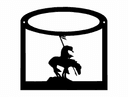 Native American Horse Rider Silhouette Vector File DXF