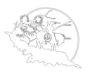 Archivo Vectorial Guerrero Nativo Americano a Caballo para Corte Láser DXF
