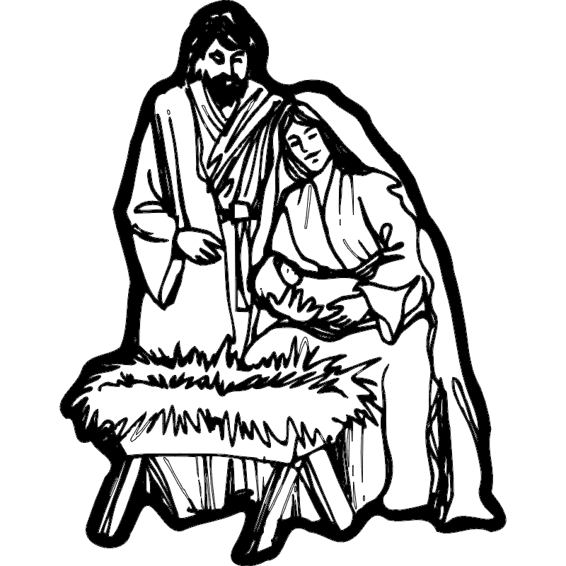 Nativity Scene Vector Design for Laser Cutting DXF