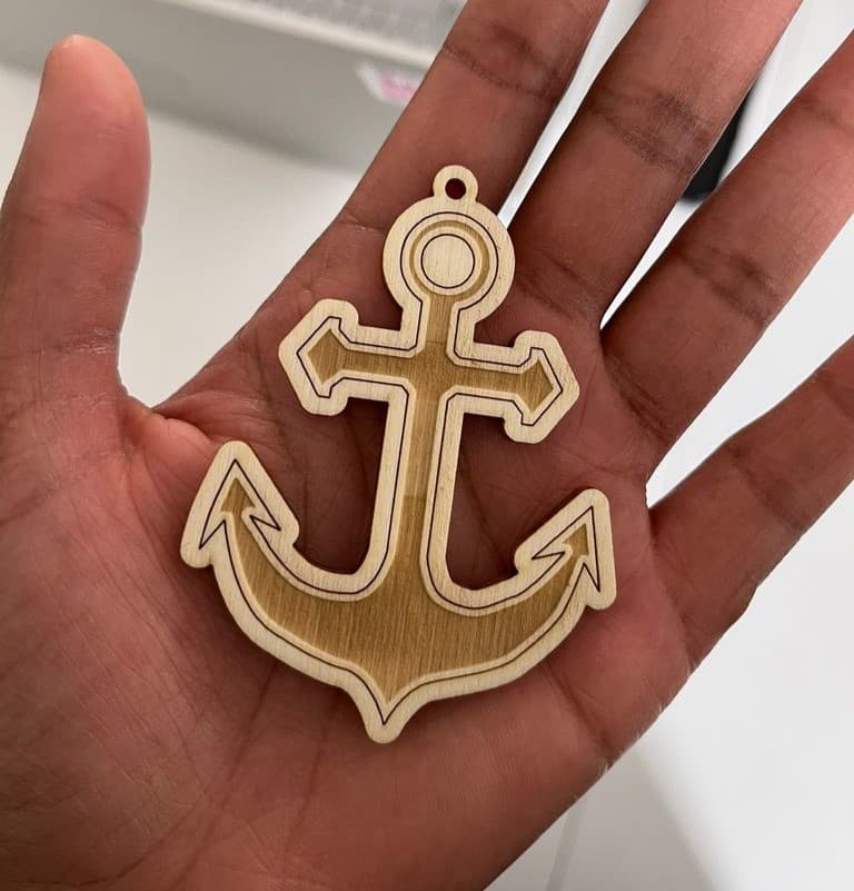 Nautical Anchor Keychain Laser Cut Vector File