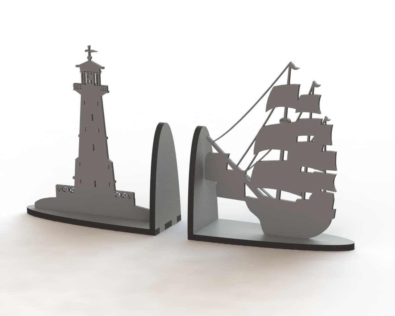 Nautical Bookends Laser Cut Project Vector DXF File
