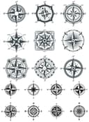 Nautical Compass Rose Vector Collection for Laser Cutting