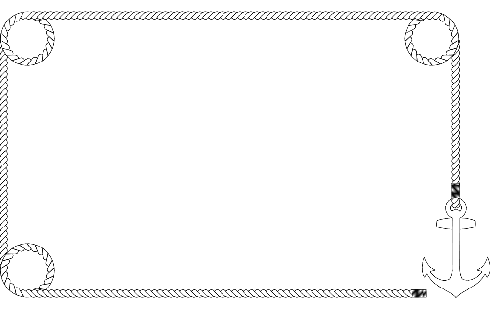 Nautical Rope Frame with Anchor Vector Design DXF