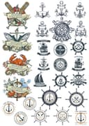 Nautical Sailing Emblems Vector Collection for Laser Cutting