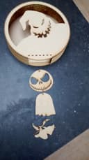 Design Vetorial DXF de Caixa Inspirada em Nightmare Before Christmas