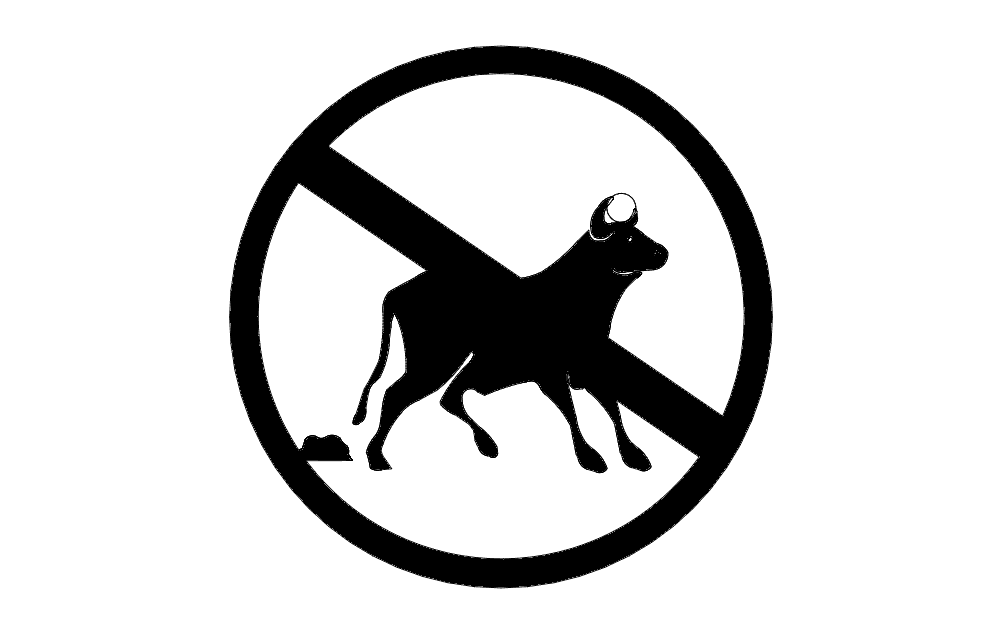 Archivo Vectorial de Letrero Prohibido Toros DXF