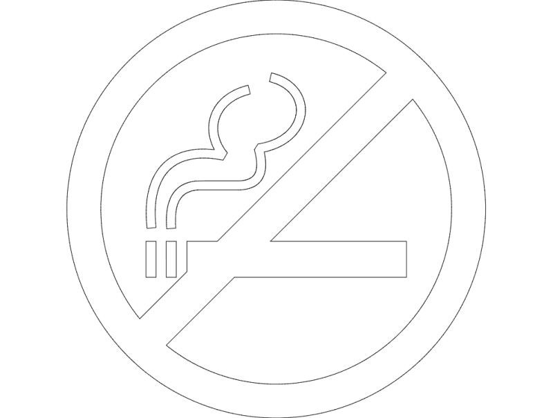 No Smoking Sign Vector File for Laser Cutting (DXF)