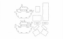 Archivo Vectorial de Rompecabezas 3D Arca de Noé para Láser