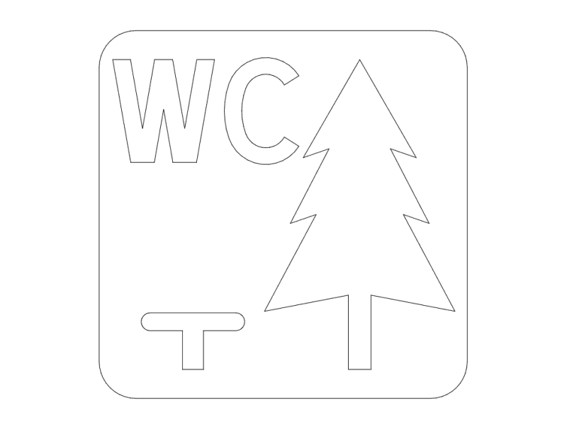 Norwegian Rest Area WC Sign Vector File for CNC Laser Cutting