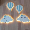 Archivo Vectorial de Lámpara de Pared de Globo y Nube para Corte Láser