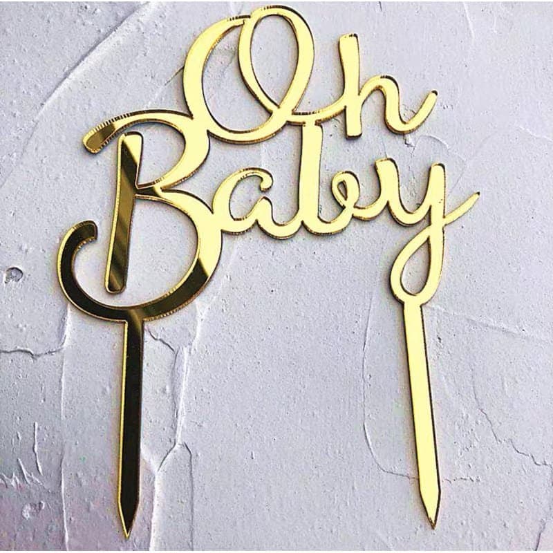 Oh Baby Cake Topper Vector Design for Laser Cutting