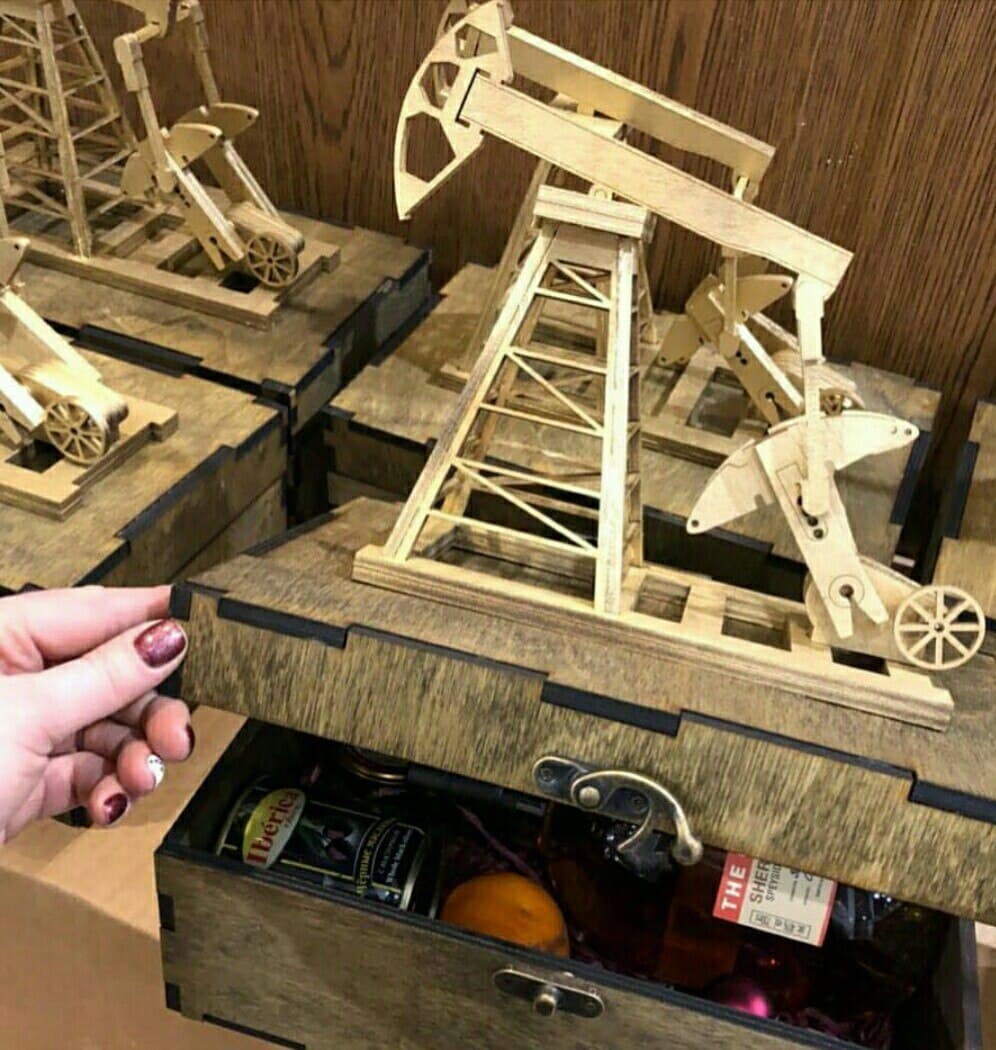 Oil Pump Jack 3D Puzzle Laser Cut Vector File
