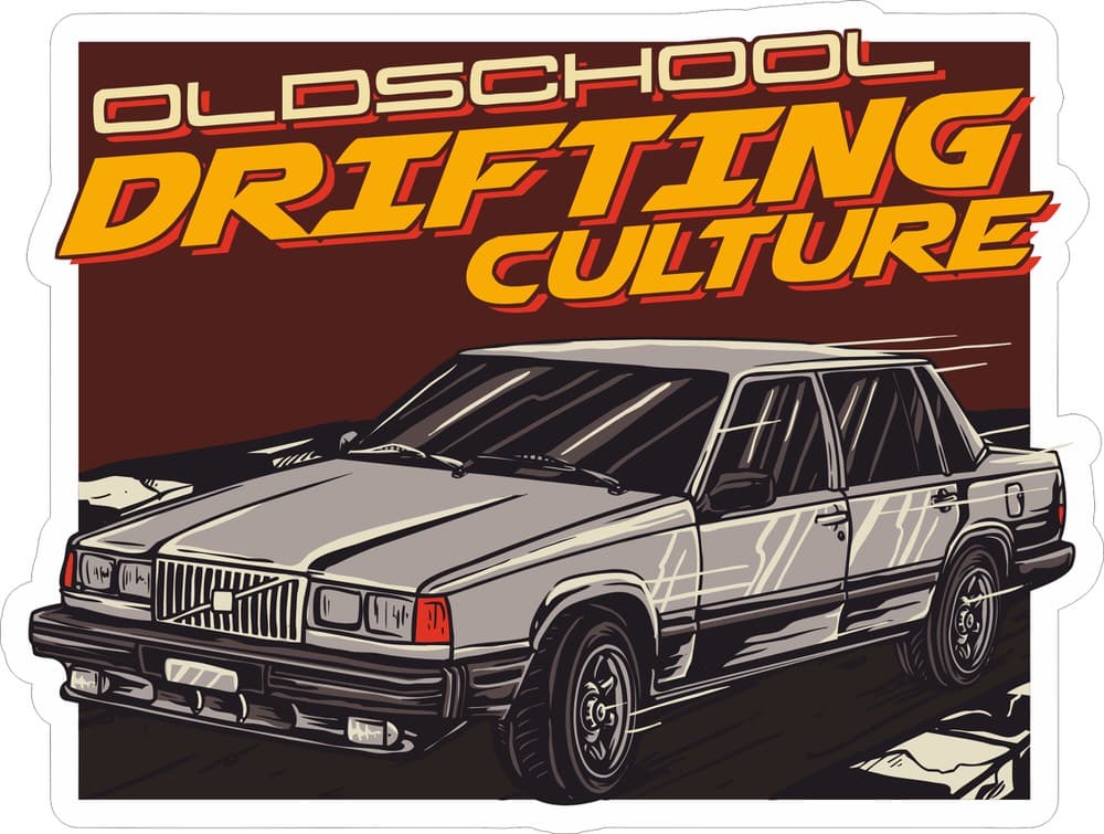 Oldschool Drifting Culture Volvo Vector Sticker Design