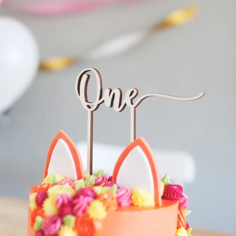 One Birthday Cake Topper Laser Cut File SVG DXF