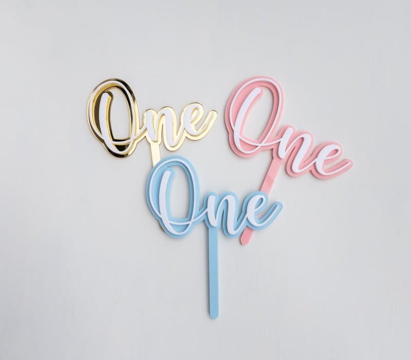 One Cake Topper Laser Cut Vector File