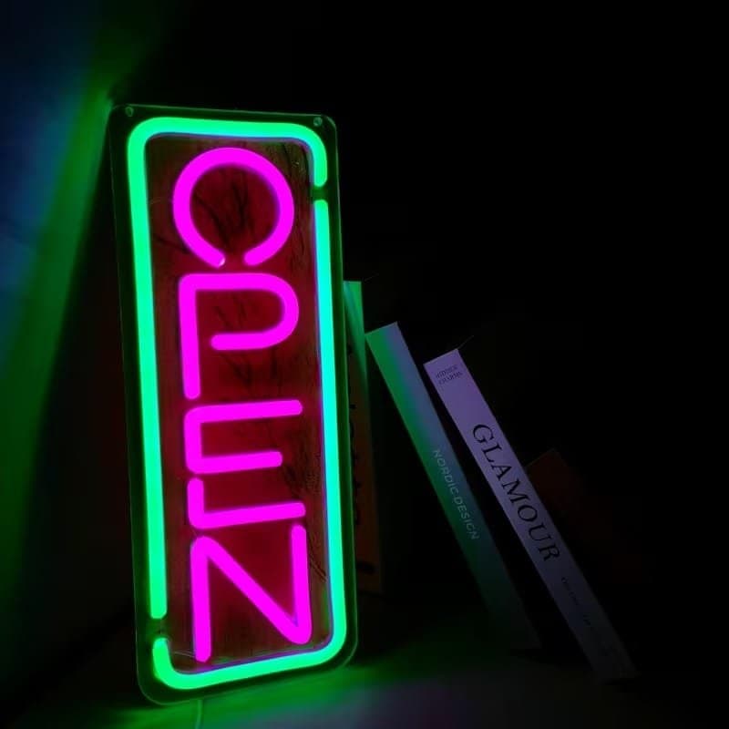 Open Neon Style Sign Vector Design for Laser Cutting DXF SVG