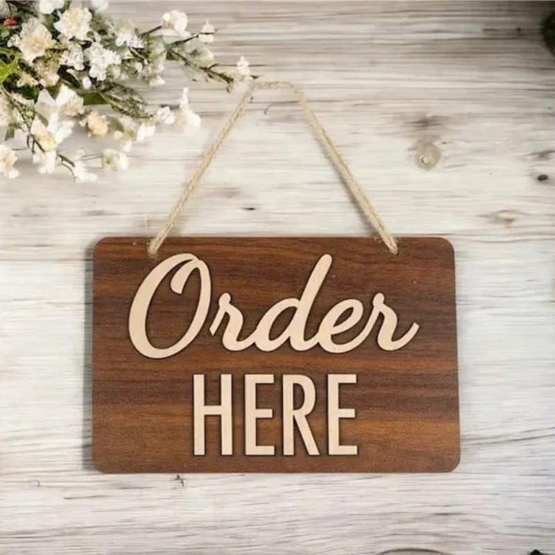 Order Here Hanging Sign Vector File for Laser Cutting