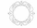 Design Vetor de Moldura Redonda Barroca Ornamentada para Corte a Laser DXF