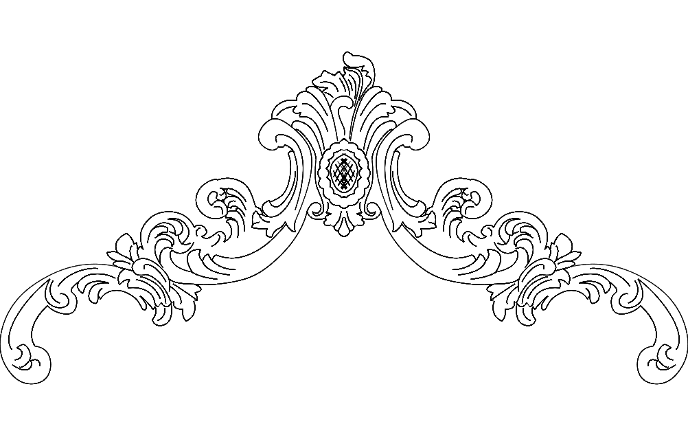 Ornate Baroque Scrollwork Vector Design for CNC (DXF)