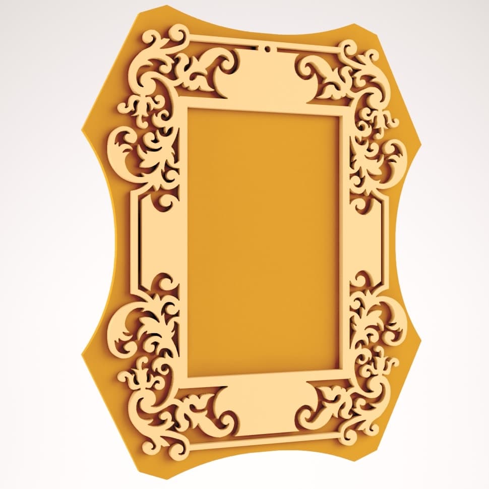 Ornate Baroque Wall Frame Vector for Laser Cutting DXF