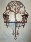Estante de Pared Ornamental con Árbol y Pájaros Vector