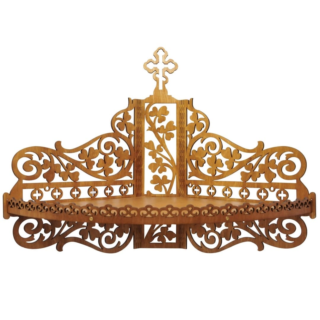 Ornate Corner Icon Shelf Laser Cut Vector Plan SVG