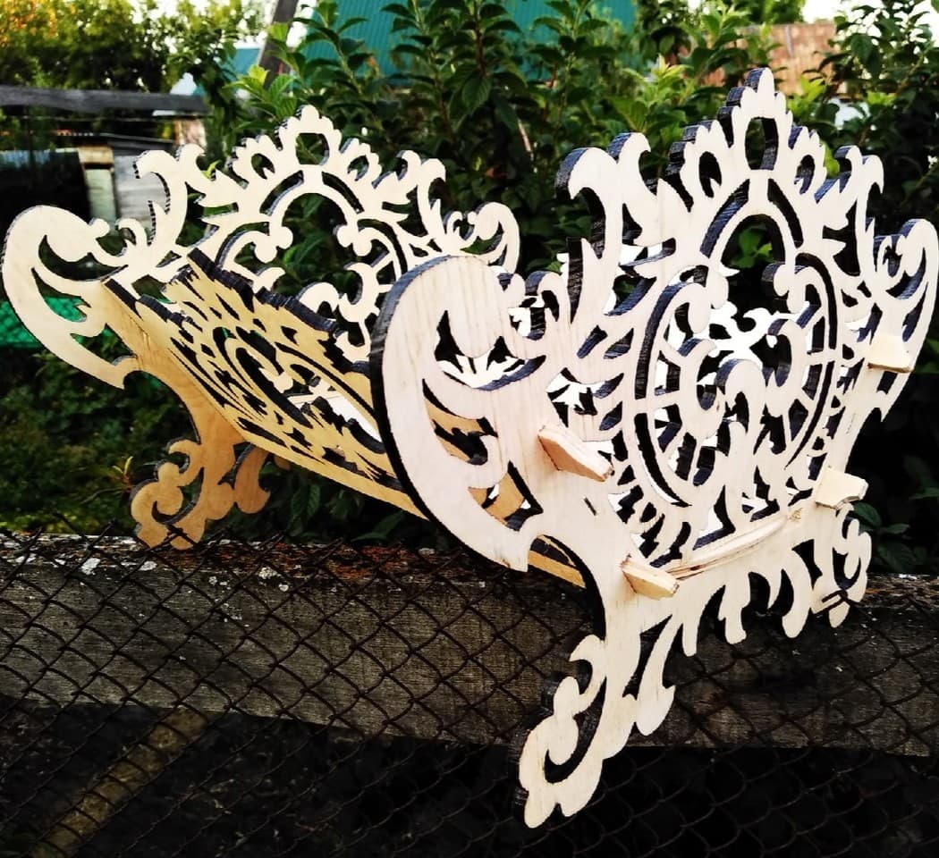 Ornate Decorative Candy Basket Laser Cut File Vector