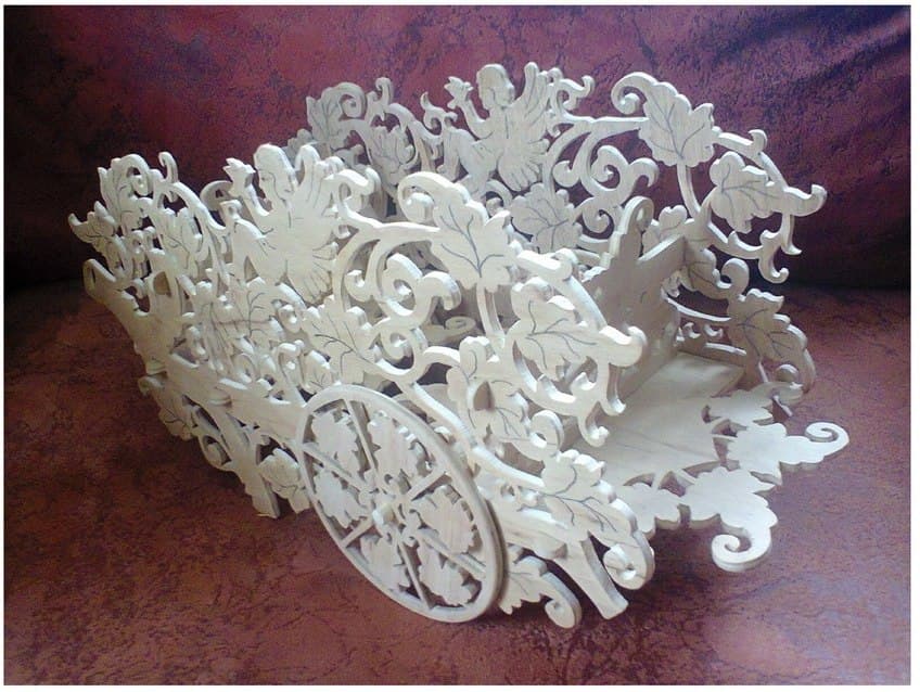 Ornate Decorative Flower Cart 3D Laser Cut File