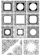 Coleção de Molduras Decorativas Ornamentadas para Corte a Laser