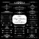 Ornate Decorative Page Dividers and Flourishes Vector Set