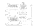 Rompecabezas 3D de Trineo Decorativo para Corte Láser DXF