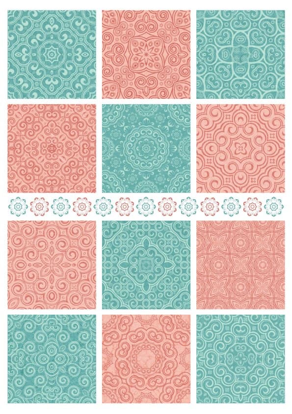 Ornate Decorative Tiles Seamless Pattern Vector for Laser Cutting