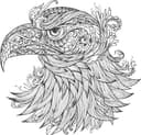Diseño Vectorial de Cabeza de Águila Ornamental para Corte Láser