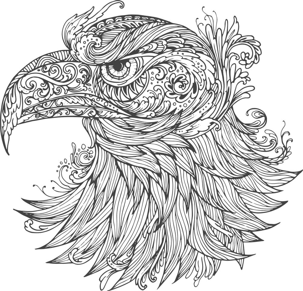 Ornate Eagle Head Vector Design for Laser Cutting (SVG, DXF)