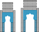 Archivo Vectorial de Pantalla de Celosía con Arco Islámico