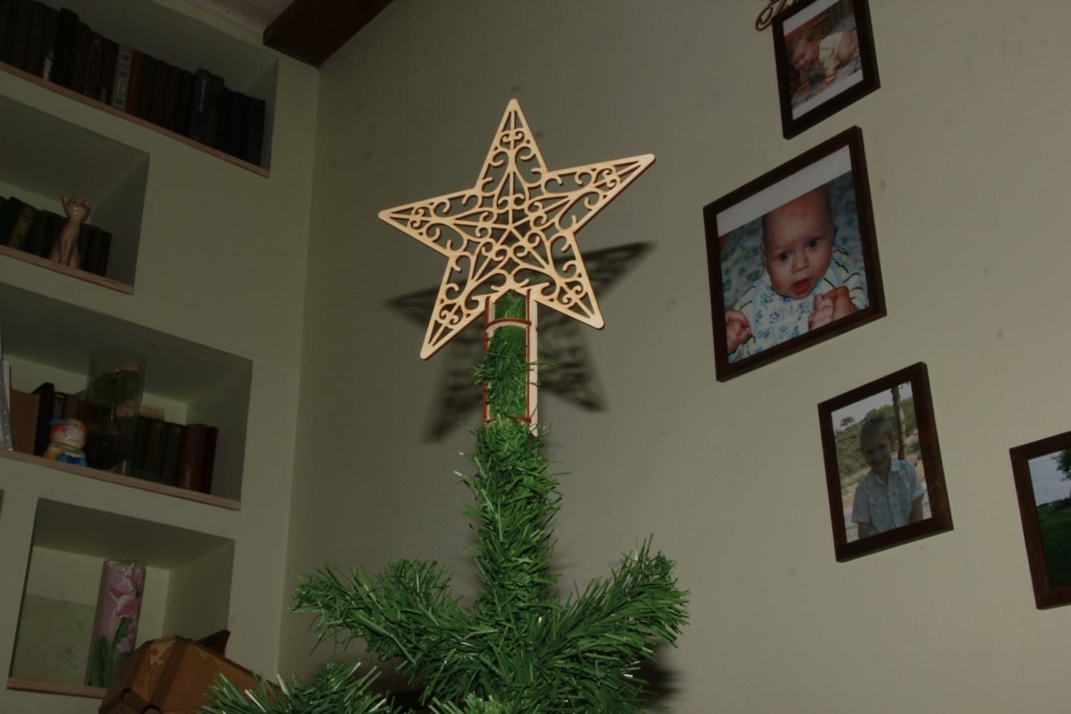 Ornate Laser Cut Christmas Tree Star Topper Vector File