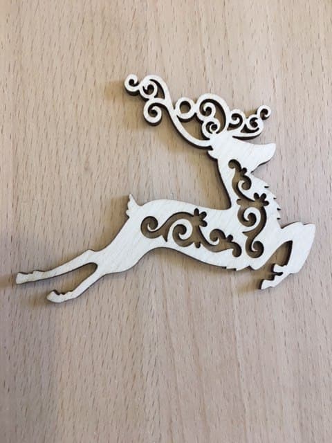 Ornate Leaping Reindeer Laser Cut Vector File