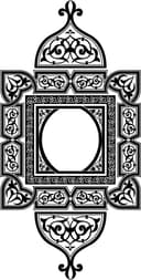 Ornate Persian Motif Frame Vector Design - DXF and SVG