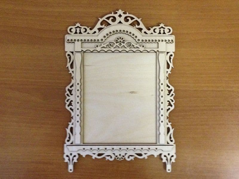 Ornate Russian Window Frame Photo Holder Laser Cut Vector