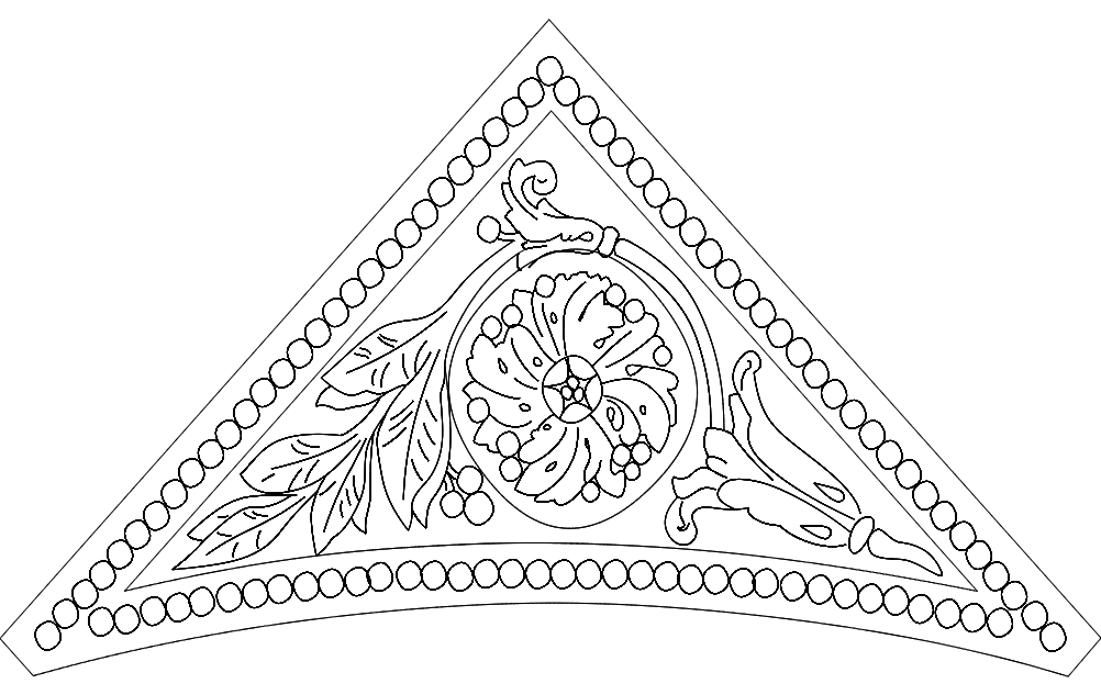 Ornate Triangular Floral Corner Vector DXF File for Laser Cutting