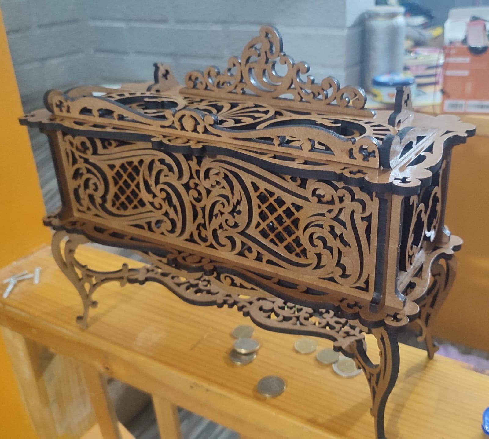 Ornate Vintage Jewelry Box Laser Cut Vector Plan