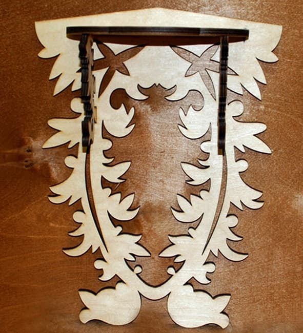 Ornate Wall Shelf Laser Cut Vector Design (CDR)