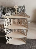 Ornate Wooden Corner Altar Shelf Laser Cut Vector File