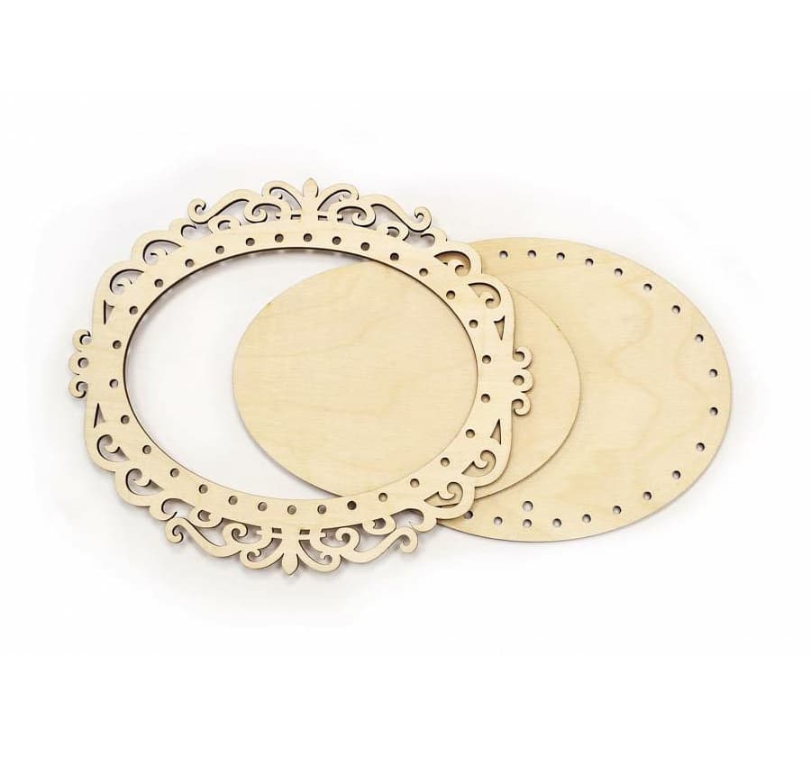 Oval Decorative Crochet Basket Base Laser Cut Vector File