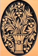 Design de Ornamento de Vaso Floral Oval em DXF
