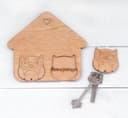 Design Vetor de Suporte de Chaves Casa de Coruja para Laser