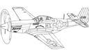 Archivo Vectorial de Avión de Combate P-51 Mustang para Corte CNC