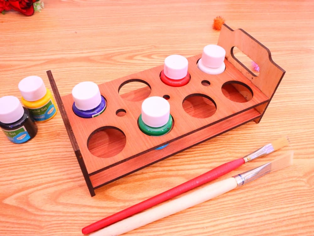 Paint Bottle Organizer Stand Laser Cut Vector Plan DXF